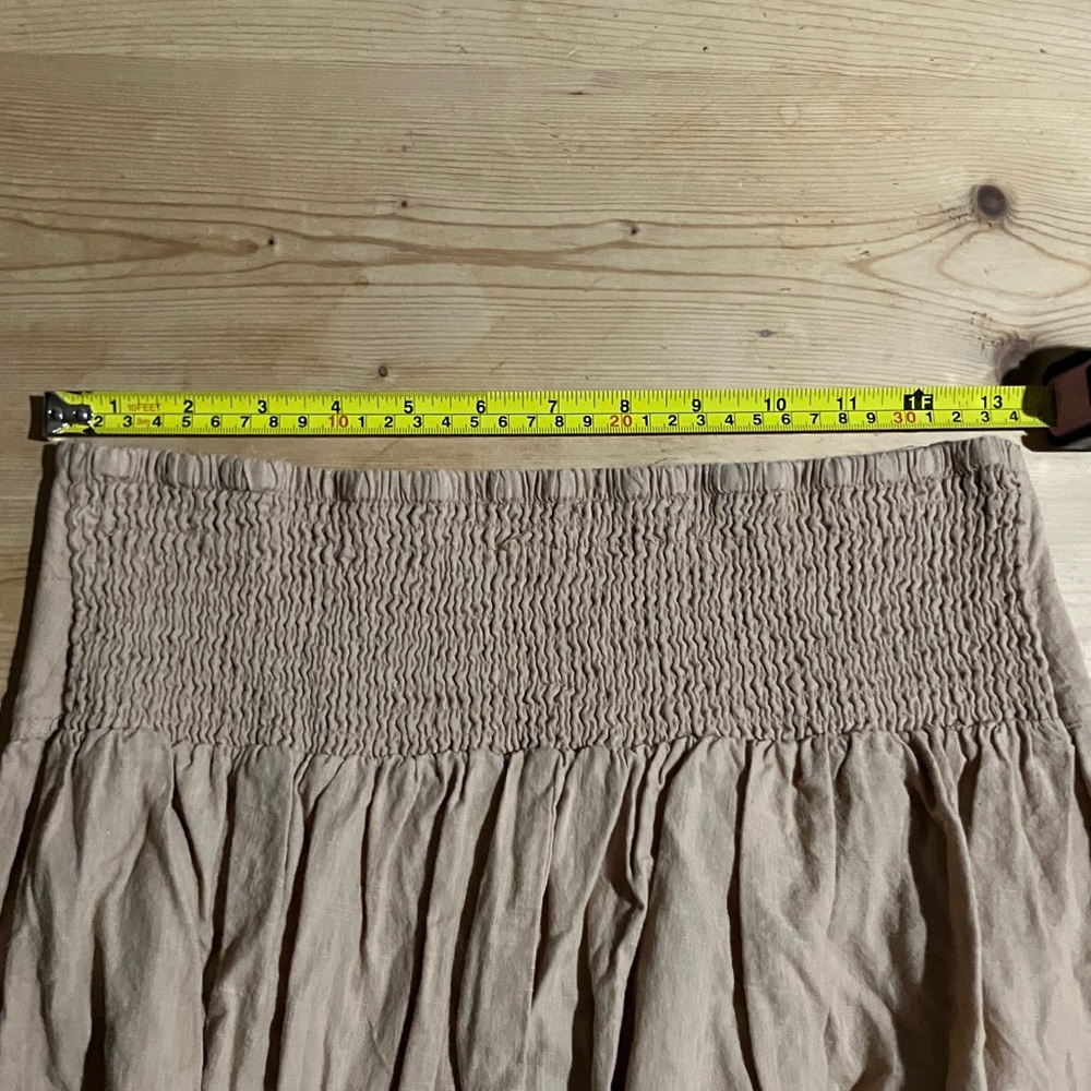 Tan Women's Skirt Light Linen Cottagecore Castlecore high waistline - Picture 3 of 3